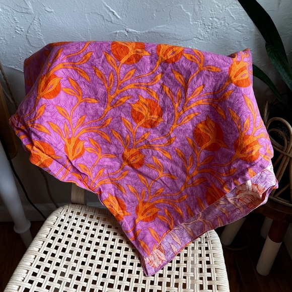 Liberty & Justice Floral Swim Cover-Up Sarong Wrap Skirt, Pink & Orange - Picture 7 of 7